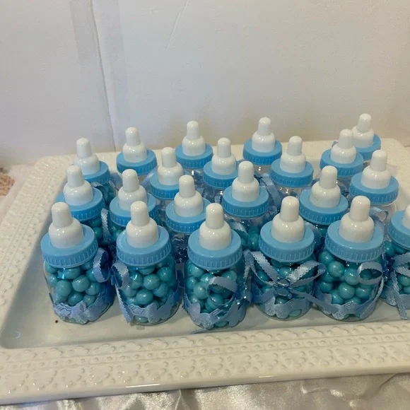 Charming Blue Baby Bottle Favor with Ribbon - Picture 4 of 4